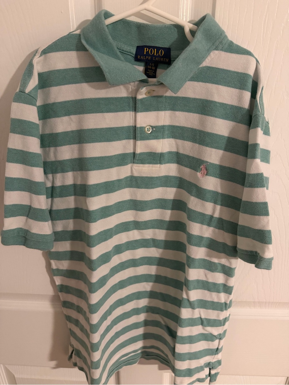 Polo by Ralph Lauren Mint Green & White Striped Kids Polo